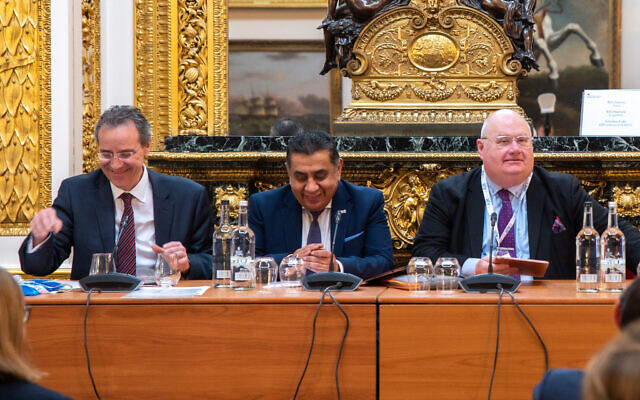 Left to right, German Ambassador Miguel Berger, Lord (Tariq) Ahmad of Wimbledon and the Rt. Hon Lord Pickles.
Pic: Adam Soller Photography/ The AJR