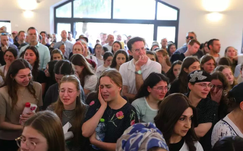 The funeral of the two sisters took place in the Israeli settlement of Kfar Etzion in the West Bank (pic EPA)