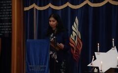 Suella Braverman at Bushey United shul, 2023, for Yom HaShoah Suella Braverman at Bushey United shul, 2023, for Yom HaShoah