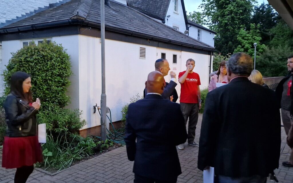 Jeremy Newmark addresses victorious Labour councillors in Hertsmere at 5.15am