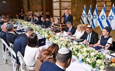 Prime Minister Netanyahu speaking at a cabinet meeting, May 21, 2023. Credit: Kobi Gideon (GPO)