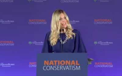 Tory MP Miriam Cates speaks at the Nat Con conference using the term 'cultural Marxism'