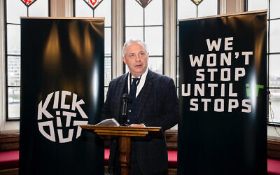 Lord Mann delivers recent speech on antisemitism in football to anti-racism charity Kick It Out