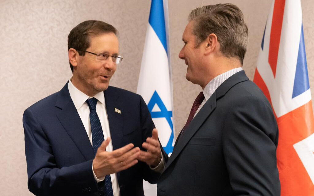 Keir Starmer meets Israeli president Isaac Herzog in 2023