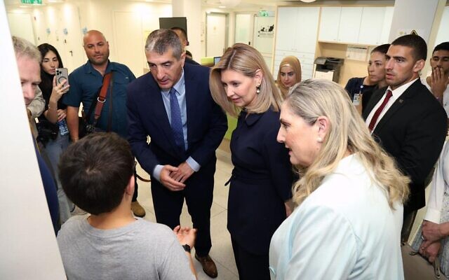 Ukraine's First Lady Zelenska visited the Sheba Medical Center, hoping to further collaborate with Israel in the field of medicine and healthcare system. Courtesy: Sheba Medical Center.