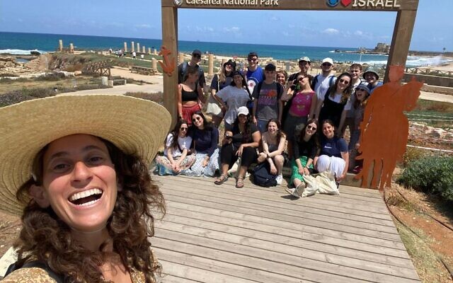 Israel Tour leaders enjoy a visit to Caesarea during UJIA’s seminar, 2023