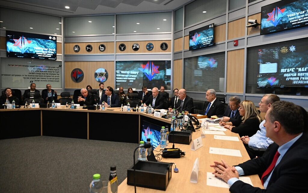 Israeli security cabinet meeting, June 4, 2023. Credit: Haim Zach (GPO)