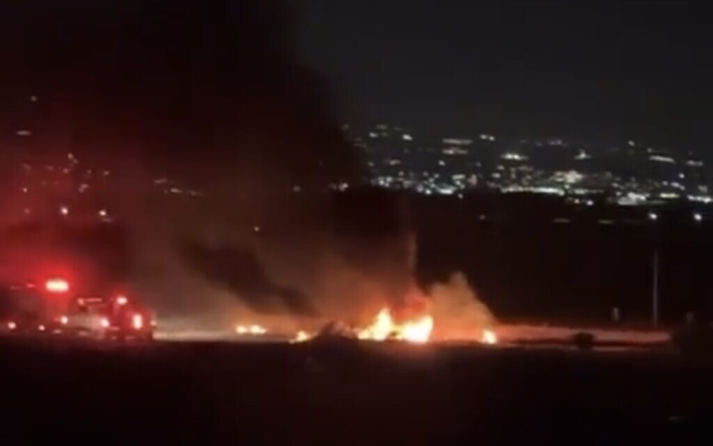 Israeli drone strike kills three Palestinian militants in the West Bank, 21 June 2023.  Courtesy: Twitter