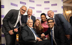 Jonathan Zenios, Lord Levy, Dame Gail Ronson, Stephen Lewis, Tony Sidnick, Fiona Mendel and Prime Minister, Rishi Sunak. (C) Blake Ezra Photography 2023