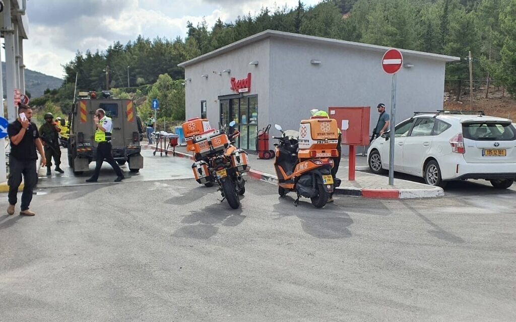 Scene of attack, near Eli settlement, West Bank. Credit: United Hatzalah.