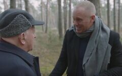 Robert Rinder was overwhelmed to meet Sir Ben Helfgott at Schlieben, a sub-camp of Buchenwald, where his grandfather was a forced labourer during the Second World War. Robert Rinder was overwhelmed to meet Sir Ben Helfgott at Schlieben, a sub-camp of Buchenwald, where his grandfather was a forced labourer during the Second World War.