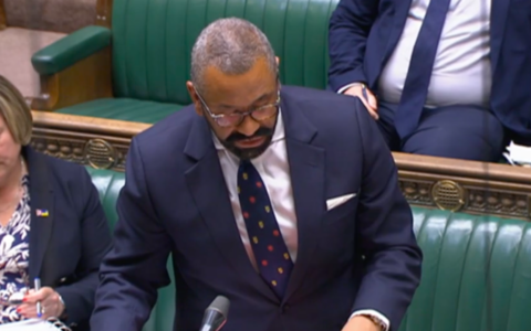James Cleverly in the Commons on Tuesday.  Source: Parliament TV