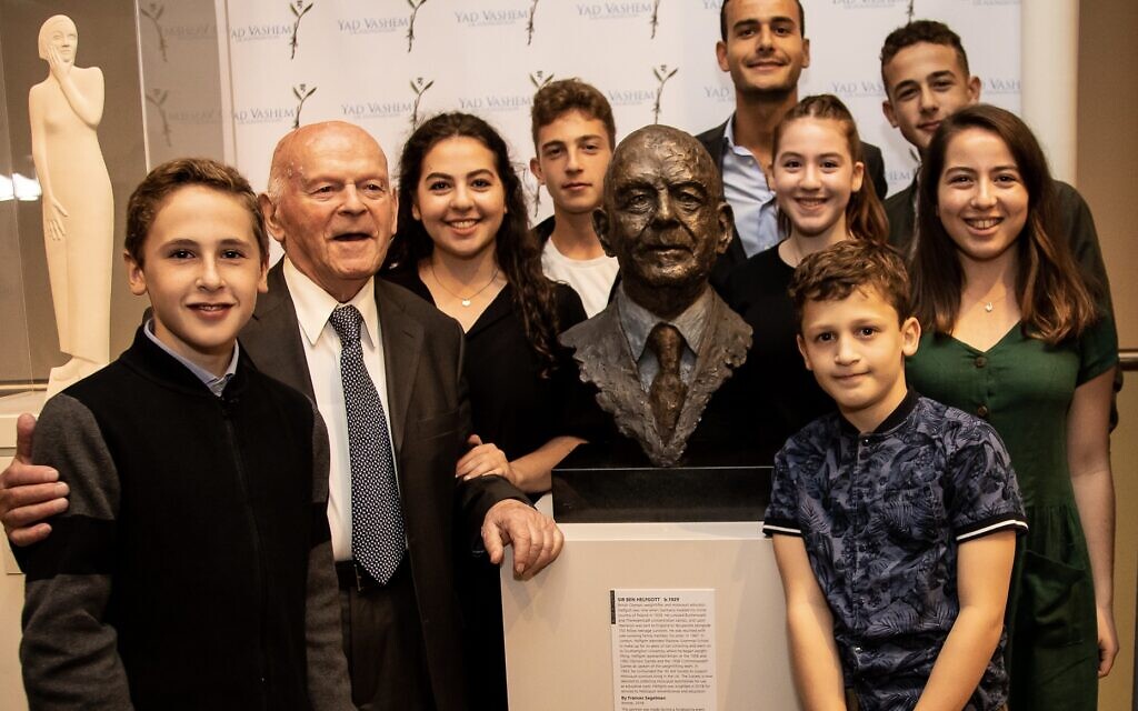 Sir Ben and his grandchildren at the National Portrait Gallery