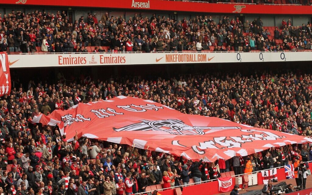 Arsenal fans at the Emirates stadium. One fan has now been banned for three years after saying 'Hitler should have finished the job'.