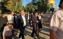 National Security Minister Itamar Ben-Gvir visiting Temple Mount, 27 July 2023. Courtesy: Twitter. National Security Minister Itamar Ben-Gvir visiting Temple Mount, 27 July 2023. Courtesy: Twitter.