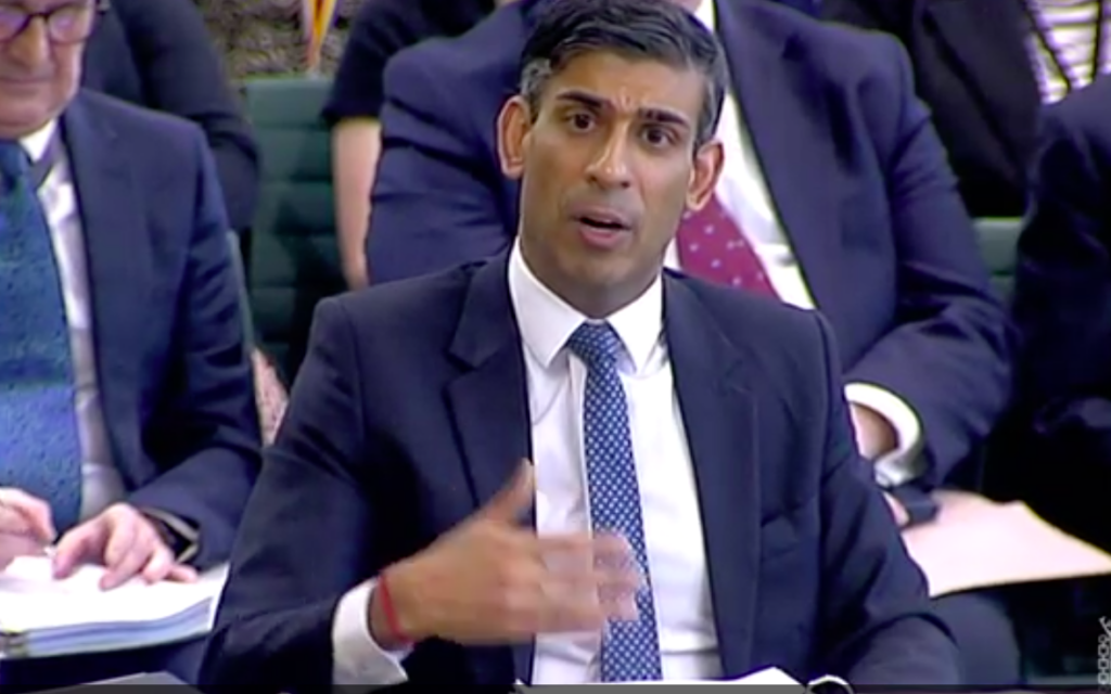 Rishi Sunak speaks to the Liaison Committee