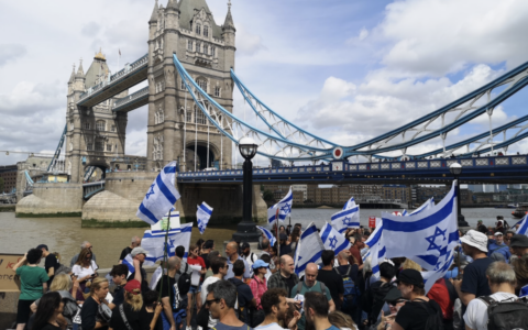 The show of opposition from a largely Israeli crowd of expats was one of the largest demos in the capital since the proposals were brought forward by Benjamin Netanyahu’s coalition that includes far right politicians. 