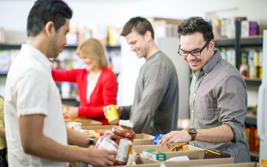 Volunteering at a food bank