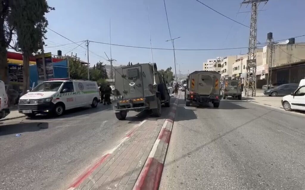 Scene of the attack in Huwara, West Bank.