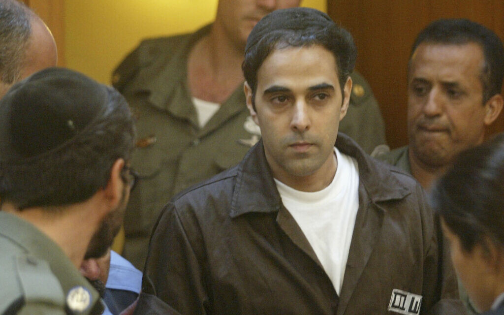 Yigal Amir, Prime Minister Yitzhak Rabin's assassin, appears before the Israeli Supreme Court in Jerusalem, Sept. 8, 2004. (Uriel Sinai/Getty Images)