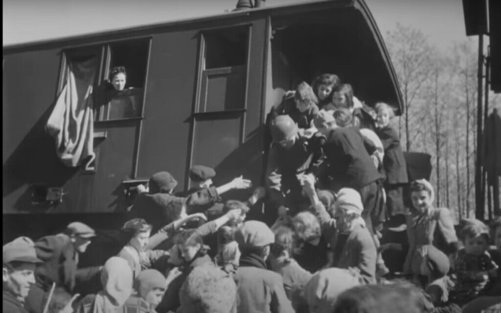 Jews liberated from a train bound for Theresienstadt