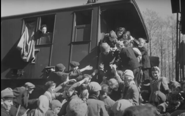 Jews liberated from a train bound for Theresienstadt