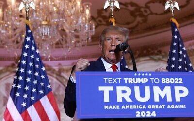 Donald Trump speaks during an event at his Mar-a-Lago home in Palm Beach, Fla., Nov. 15, 2022. (Joe Raedle/Getty Images)