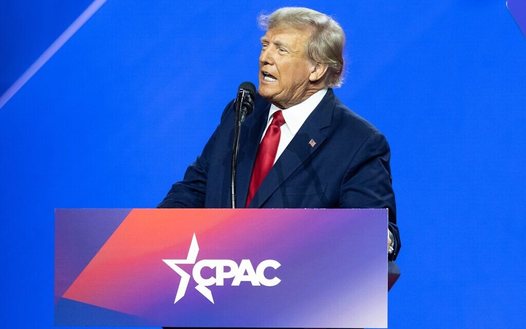 Donald J. Trump speaks at the CPAC Washington, DC conference at Gaylord National Harbor Resort & Convention Center in National Harbor, Maryland, March 4, 2023. (Lev Radin/Pacific Press/LightRocket via Getty Images)