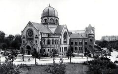 The Bornplatz Synagogue in Hamburg, Germany, once held 1,200 congregants before it was destroyed in Kristallnacht. (Wikimedia Commons)