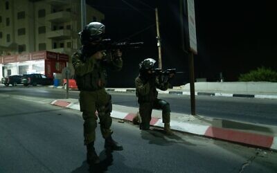Israeli soldiers during overnight raid in the West Bank, September 19, 2023. Credit: IDF
