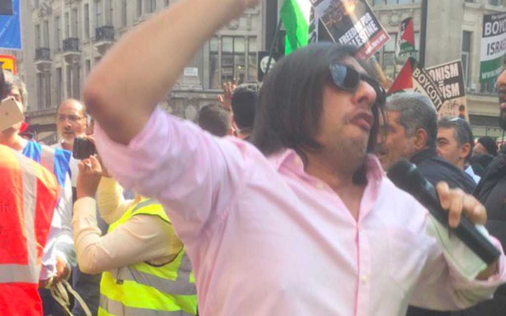 Nazim Ali at 2017 Al Quds Day protest. (pic Lee Harpin).