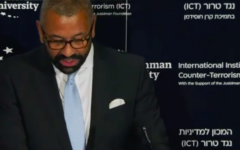 James Cleverly delivers speech in Israel