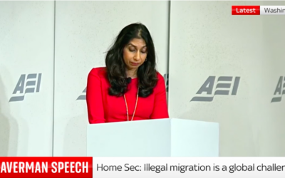 Suella Braverman gives latest anti immigration speech in Washington DC (Sky News)