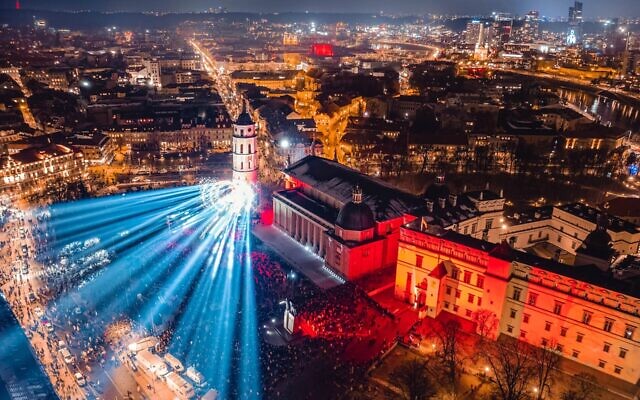 A view of an opening event for the Vilnius 700th anniversary events in the Lithuanian capital, Jan. 25, 2023. (Gabriel Khiterer)