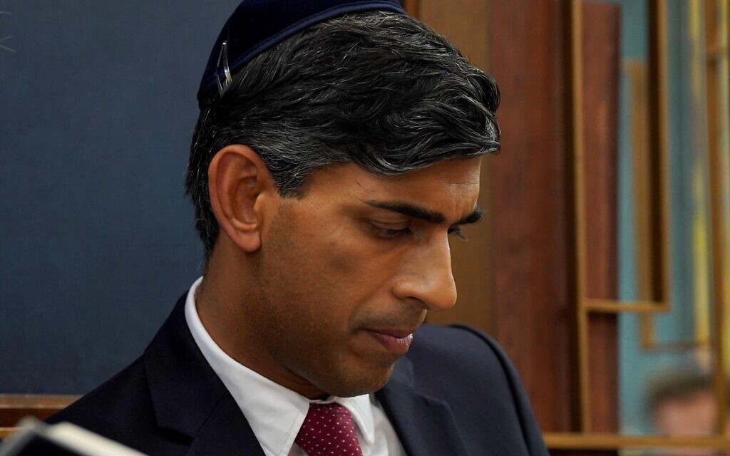 Prime Minister Rishi Sunak attending Finchley United Synagogue in central London, for victims and hostages of Hamas attacks