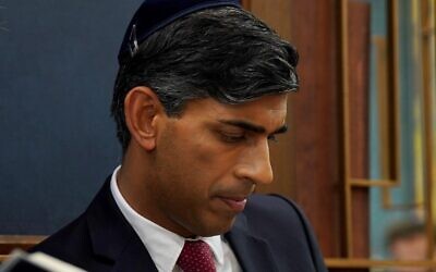 Prime Minister Rishi Sunak attending Finchley United Synagogue in central London, for victims and hostages of Hamas attacks