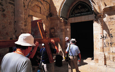 FILE FOOTAGE: Christian pilgrims in Jerusalem.