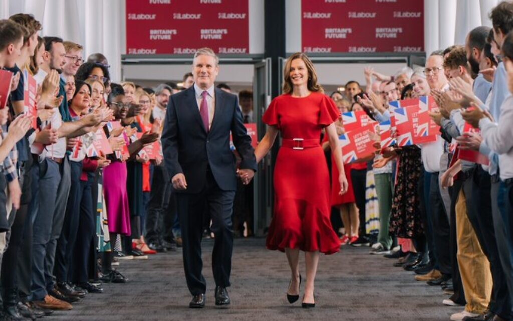 Keir Starmer is joined on stage at Labour conference by his wife Vic