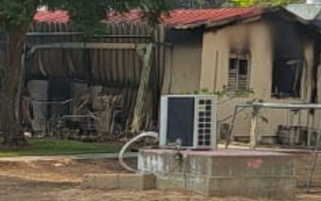 Family's burnt house.