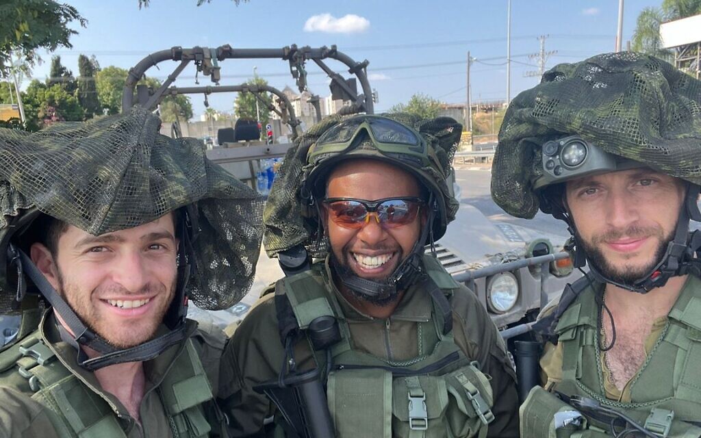 Israel Defense Forces Captain N. Hazony, far left.