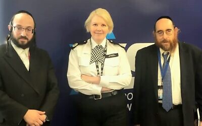Rabbi Shmuel Y Davidsohn meeting with Met Police. Pic: Pinter Trust twitter.