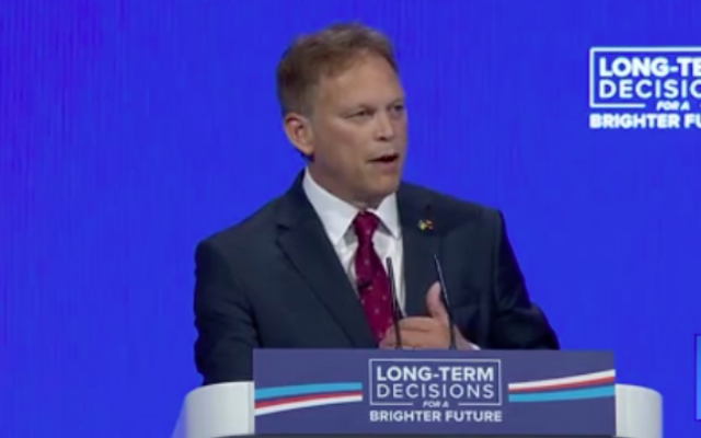 Grant Shapps gives speech in Manchester