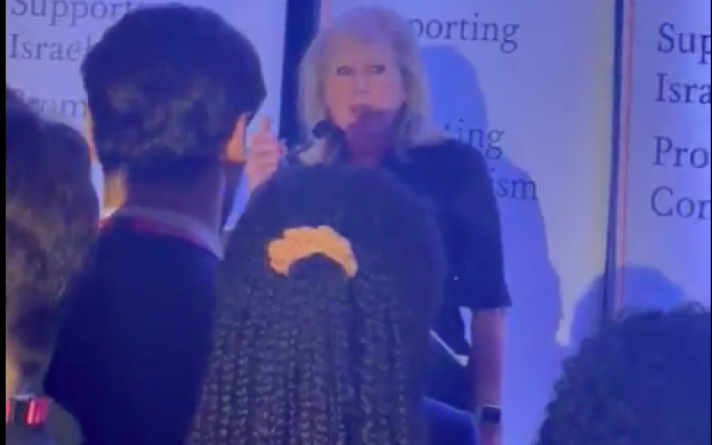 Susan Hall speaking at Monday's CFI reception at Tory Party conference in Manchester
