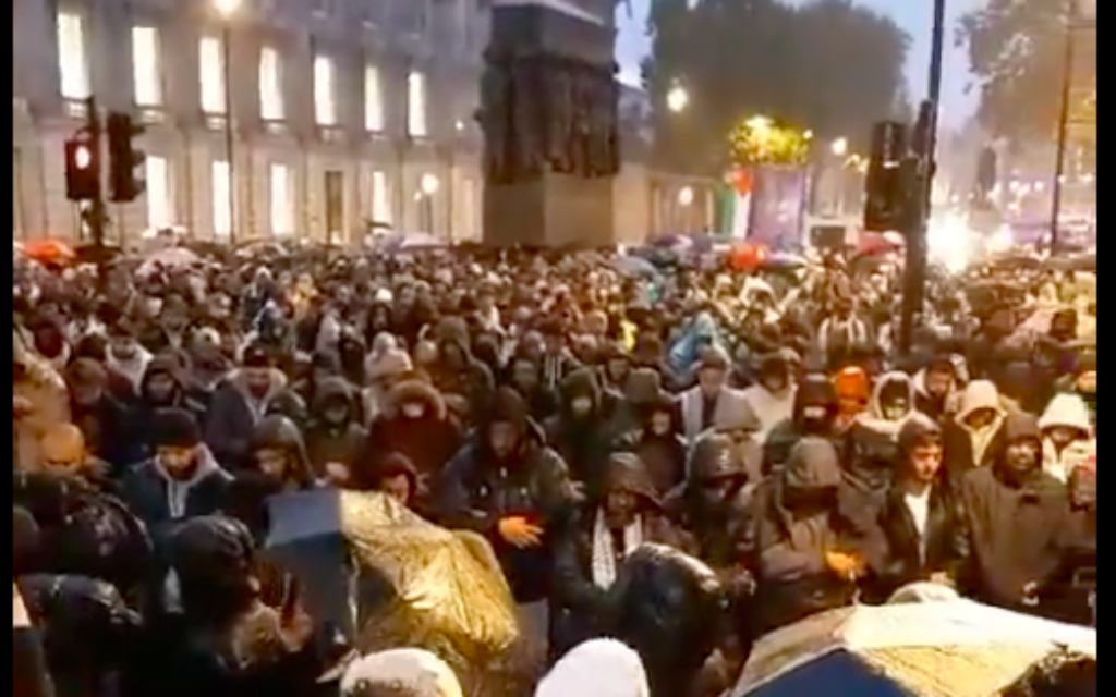 Pro-Palestine vigil outside Downing St