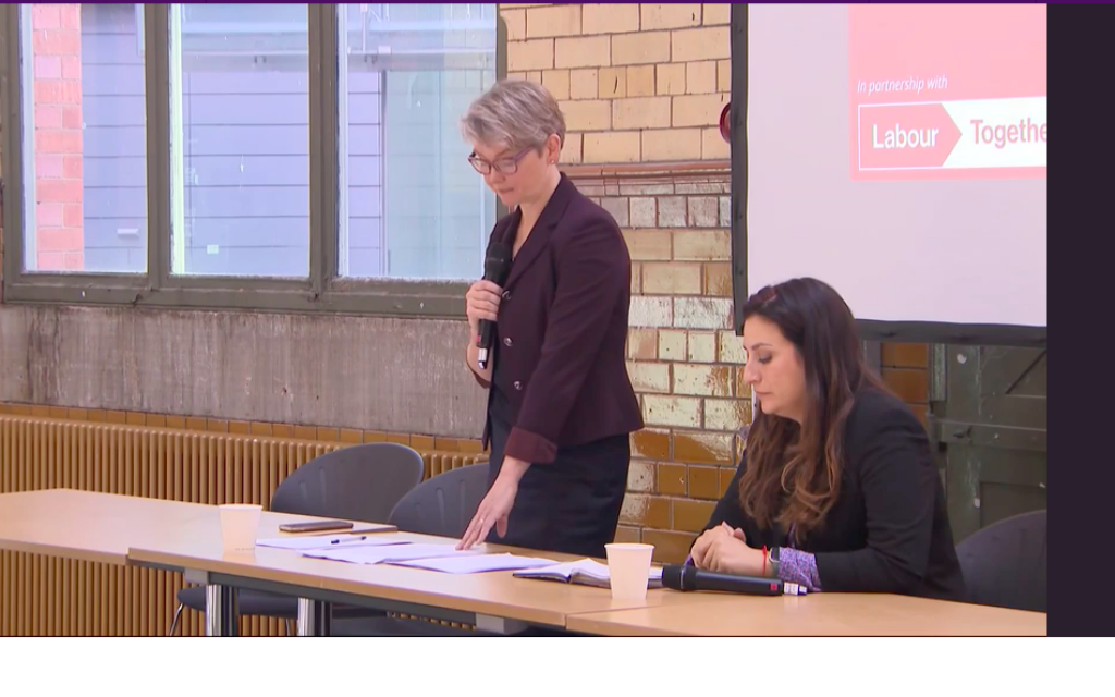 Yvette Cooper speaks at the JLM northern conference, alongside Luciana Berger