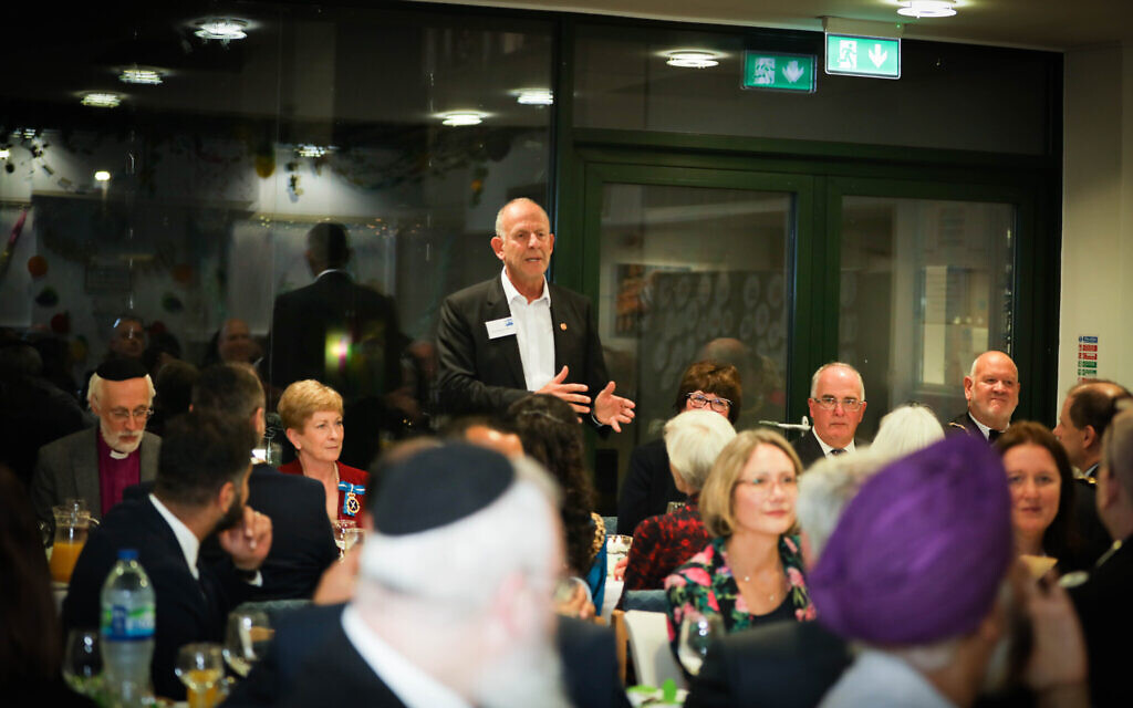 Mark Adlestone welcoming guests to the celebrations.