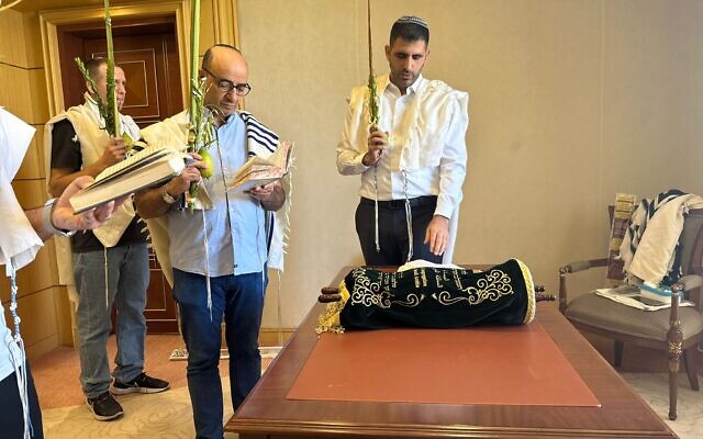 Israel's Communications Minister Shlomo Karhi joined a Jewish morning prayer in Saudi Arabia as he leads an Israeli delegation to the Kingdom. Courtesy: X/Twitter
