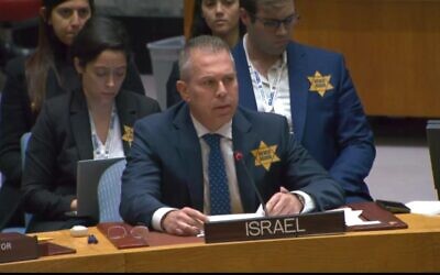 Israel's ambassador to the UN, Gilad Erdan. Credit: Twitter/X