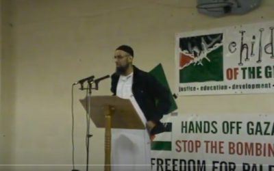 Mukhtar Master speaking at Preston  Gaza meeting