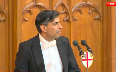 Sunak delivers speech at the Guildhall